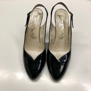 Vintage Nina Patent Leather Sling Back Pumps 7.5